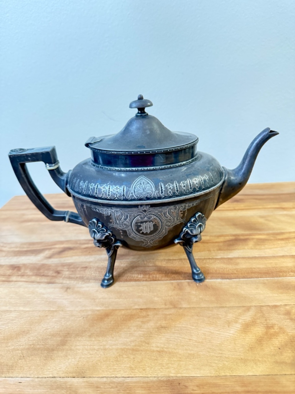 Antique Victorian Silver-Plated Teapot Meriden Britannia Company Pattern 1867